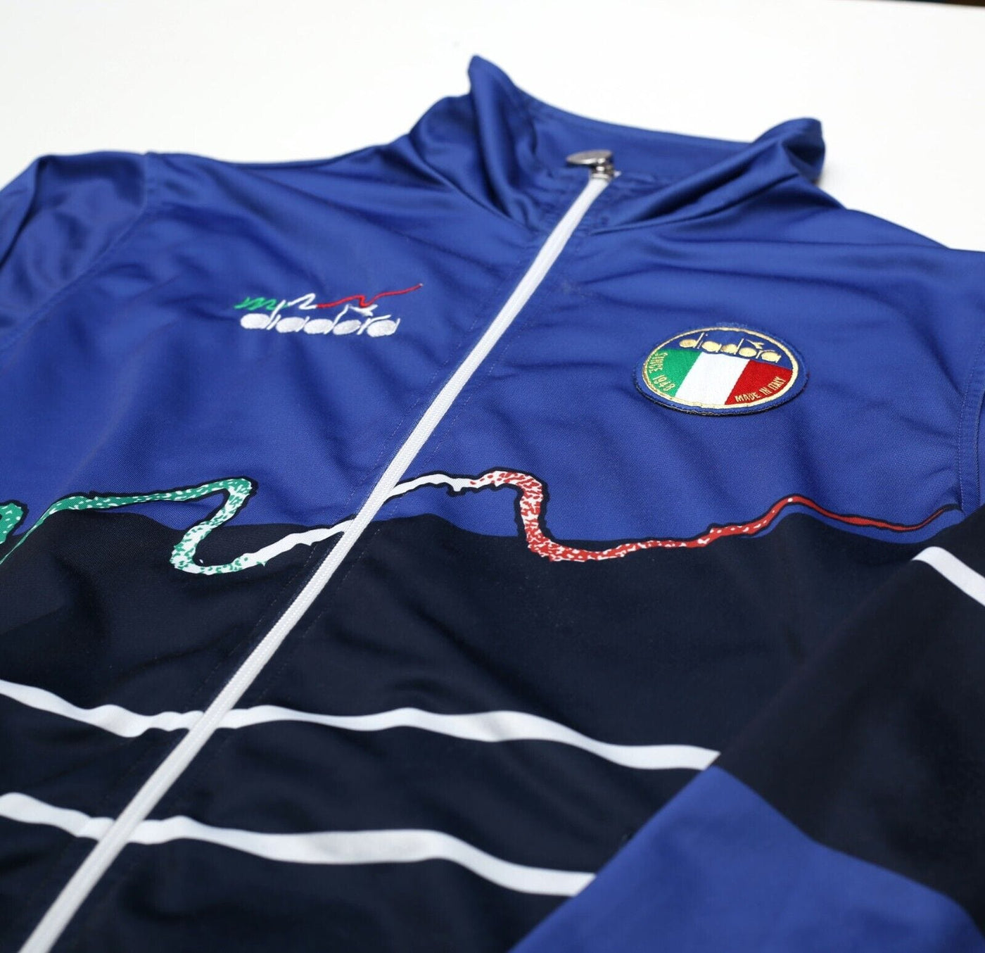 Maillot De Survêtement Italie Diadora 1990 – Tracksuit Training Shirt Vintage Baggio Schillaci