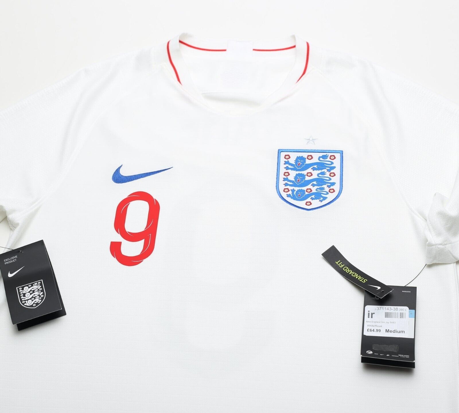 2018/19 KANE #9 England Nike Home Football Shirt (M) WC 2018 BNWT