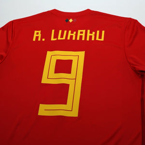 2018/19 Lukaku #9 Belgium Home Football Shirt (L) World Cup 2018