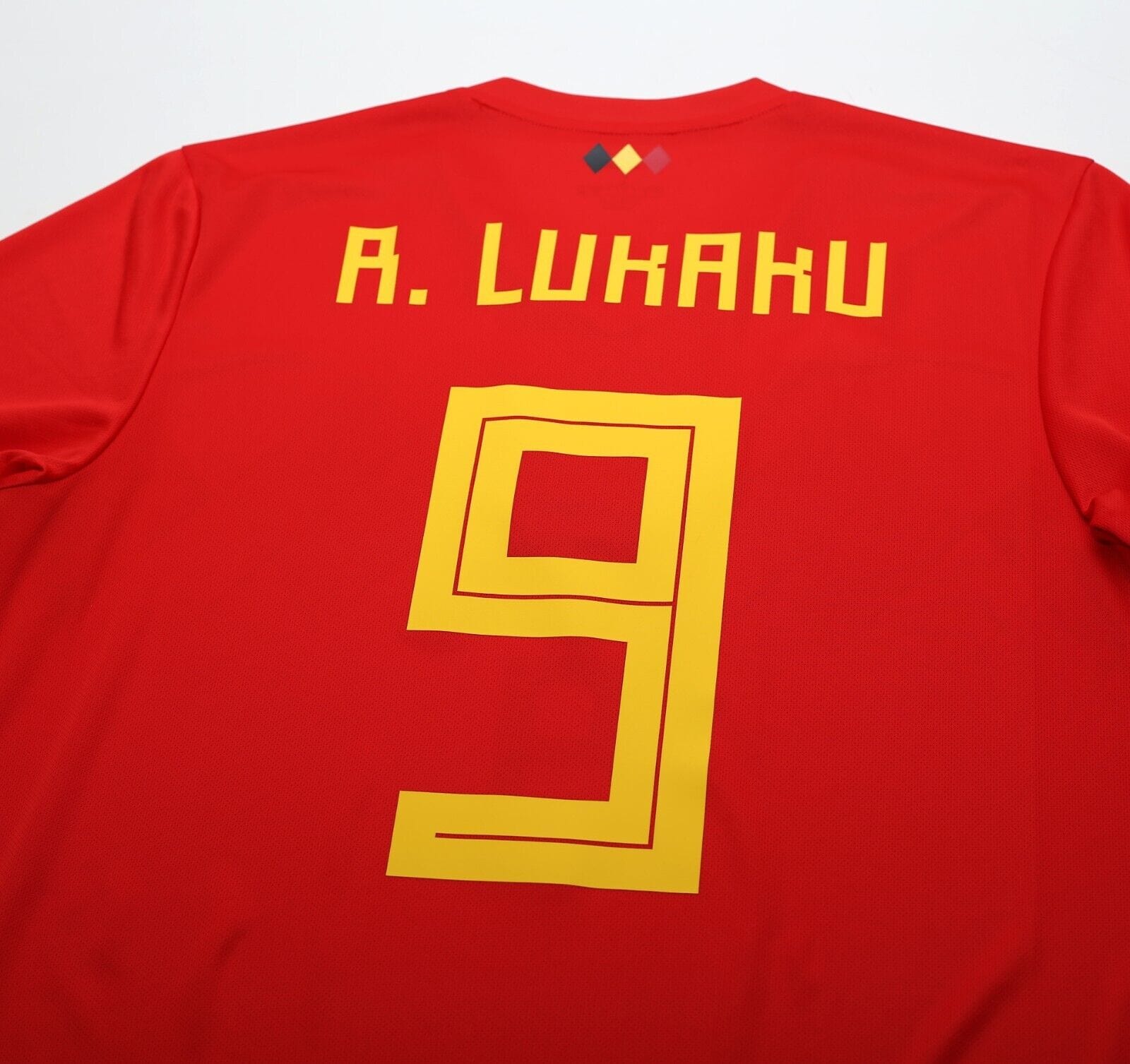 2018/19 LUKAKU #9 Belgium Official adidas Home Football Shirt (L) World Cup 2018