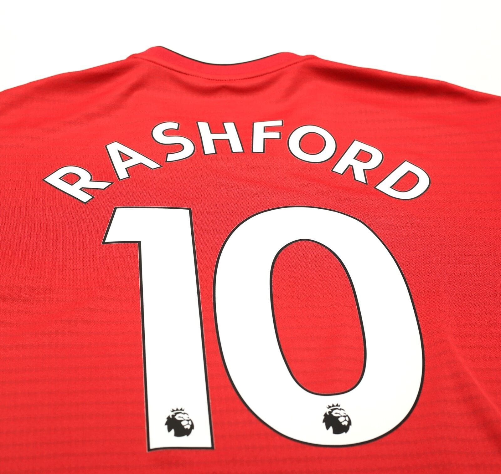 2018/19 RASHFORD #10 Manchester United Vintage adidas Home Football Shirt (M)