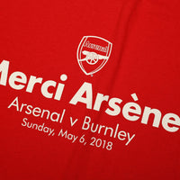 2018 Arsenal 'Merci ArsÃÂ©ne' Graphic Tee (Wenger Final game T Shirt v Burnley) (XL)