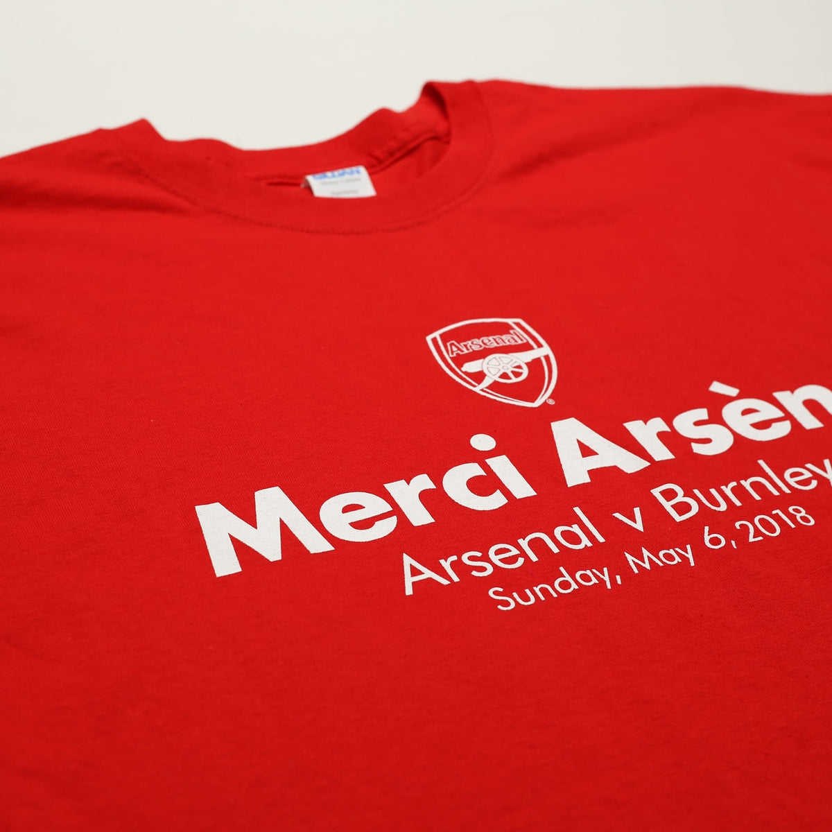 2018 Arsenal 'Merci ArsÃÂ©ne' Graphic Tee (Wenger Final game T Shirt v Burnley) (XL)