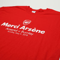 2018 Arsenal 'Merci ArsÃÂ©ne' Graphic Tee (Wenger Final game T Shirt v Burnley) (XL)