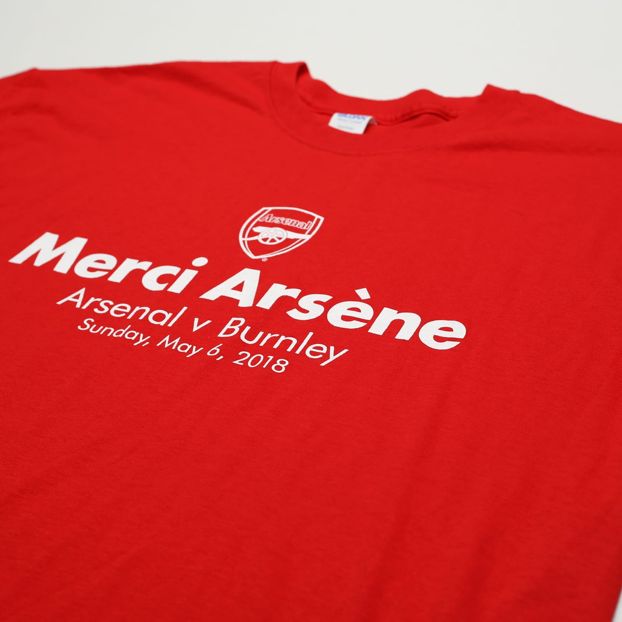 2018 Arsenal 'Merci ArsÃÂ©ne' Graphic Tee (Wenger Final game T Shirt v Burnley) (XL)