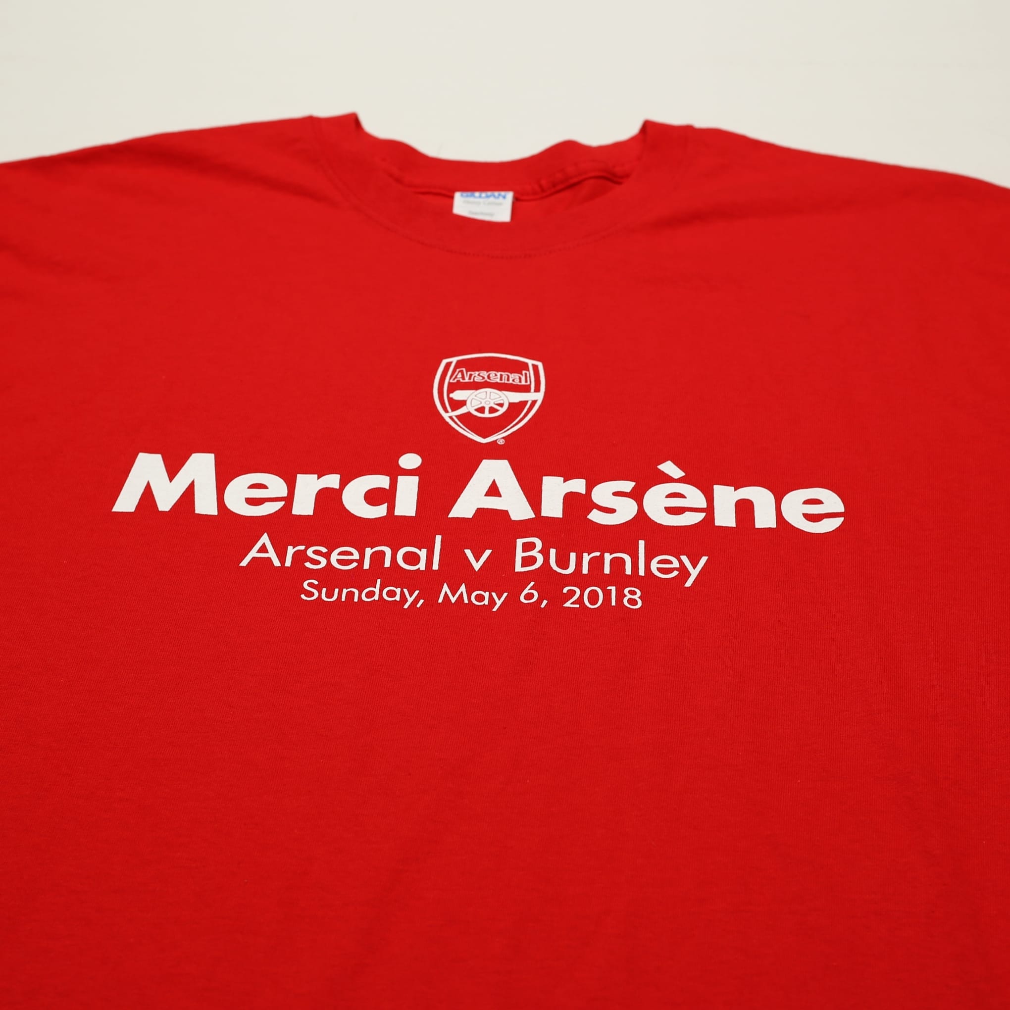 2018 Arsenal 'Merci ArsÃÂ©ne' Graphic Tee (Wenger Final game T Shirt v Burnley) (XL)