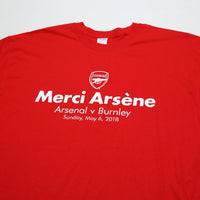 2018 Arsenal 'Merci ArsÃÂ©ne' Graphic Tee (Wenger Final game T Shirt v Burnley) (XL)