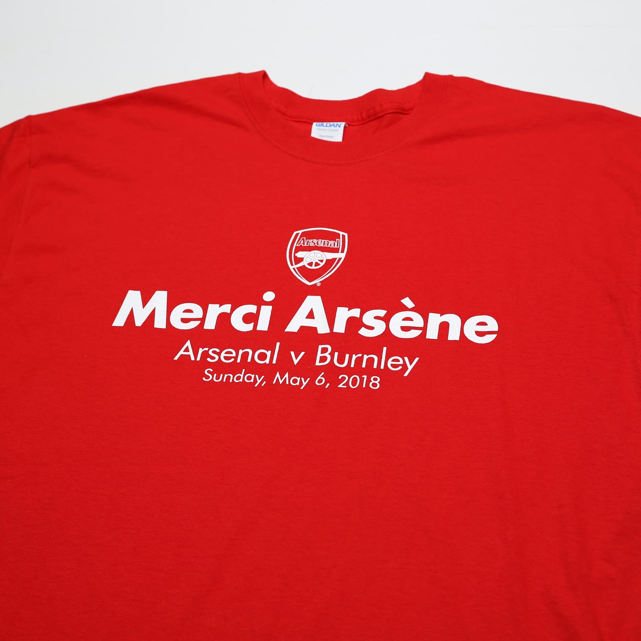 2018 Arsenal 'Merci ArsÃÂ©ne' Graphic Tee (Wenger Final game T Shirt v Burnley) (XL)