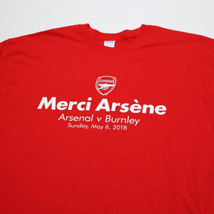 2018 Arsenal 'Merci ArsÃÂ©ne' Graphic Tee (Wenger Final game T Shirt v Burnley) (XL)