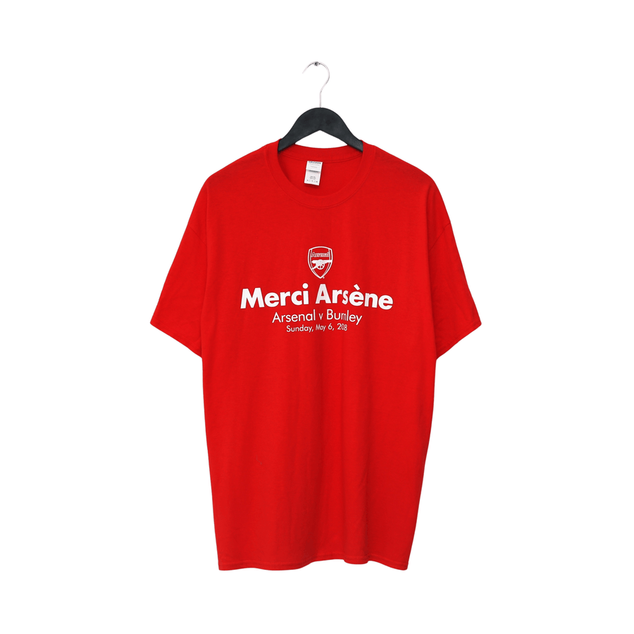 2018 Arsenal 'Merci ArsÃÂ©ne' Graphic Tee (Wenger Final game T Shirt v Burnley) (XL)