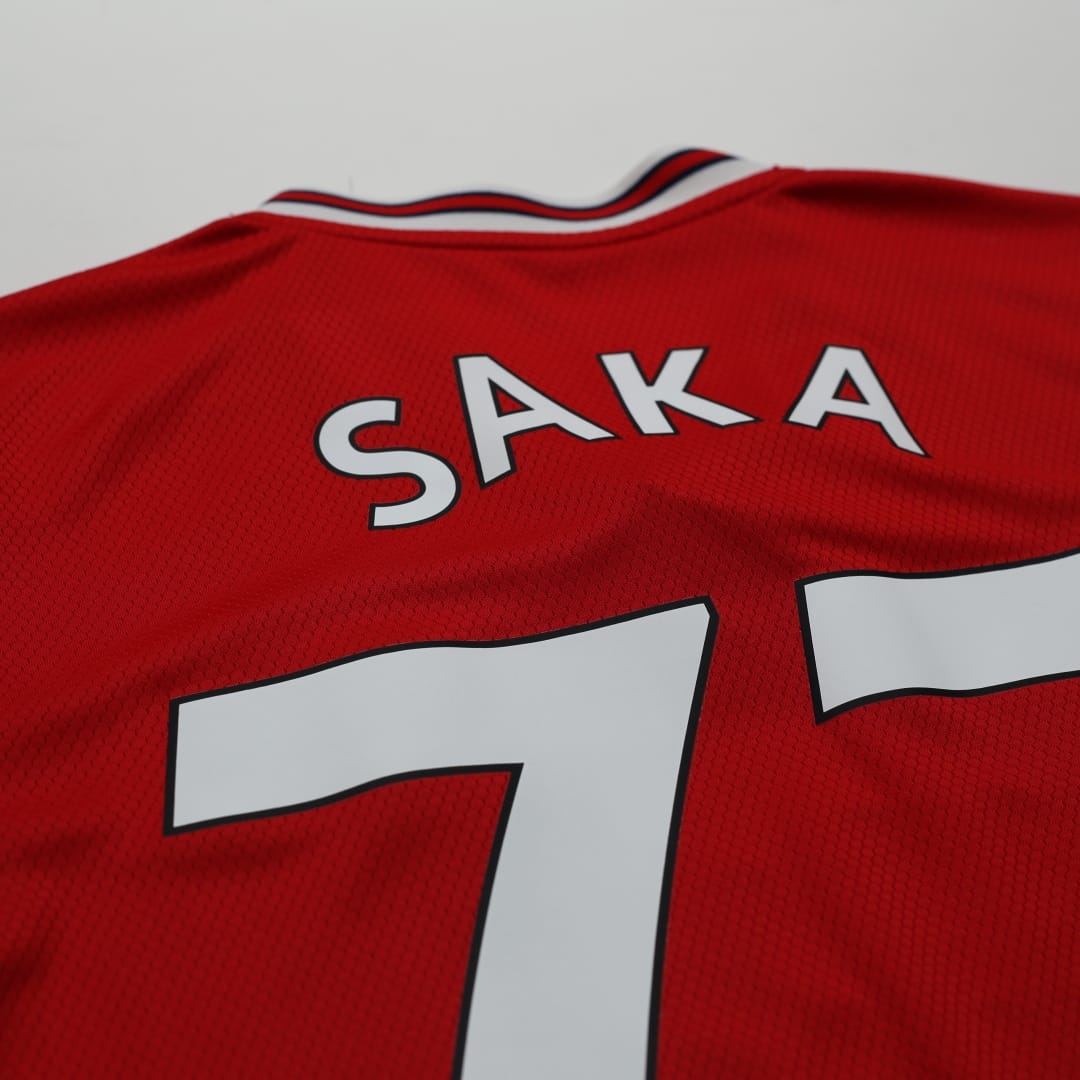 2019/20 SAKA #77 Arsenal Adidas Home Football Shirt (M)