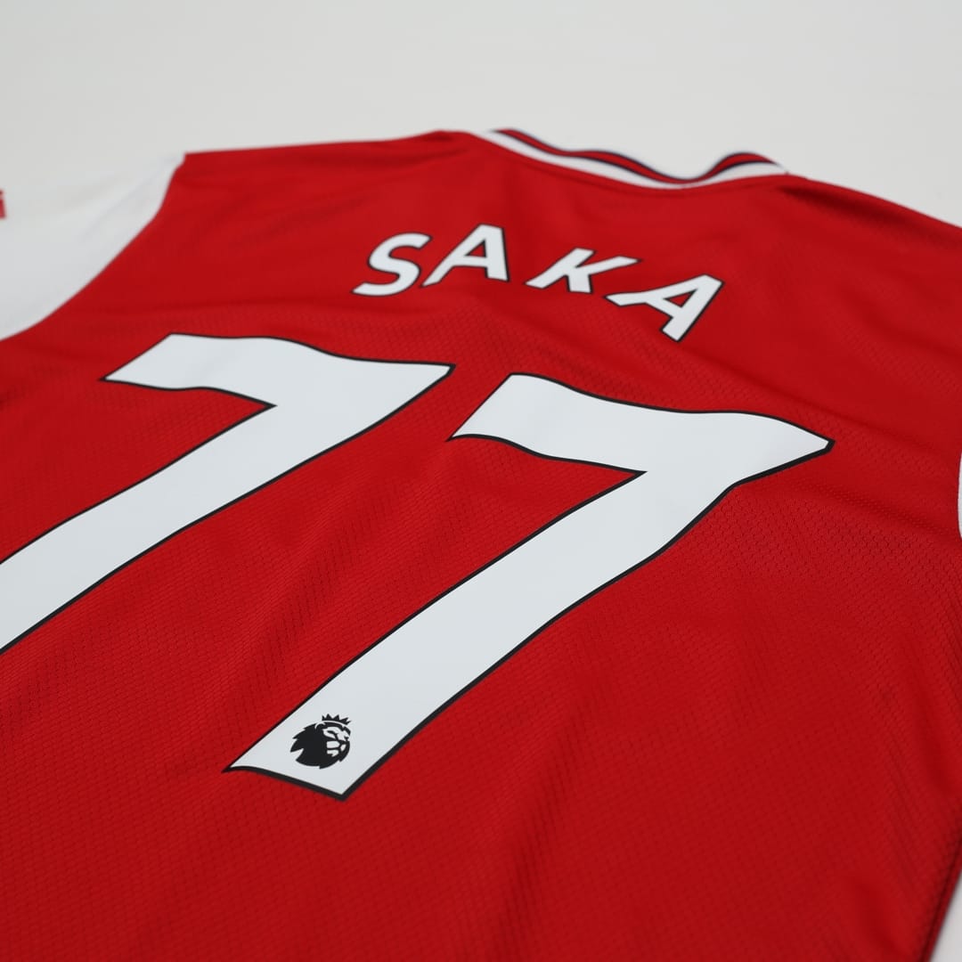 2019/20 SAKA #77 Arsenal Adidas Home Football Shirt (M)