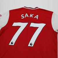 2019/20 SAKA #77 Arsenal Adidas Home Football Shirt (M)