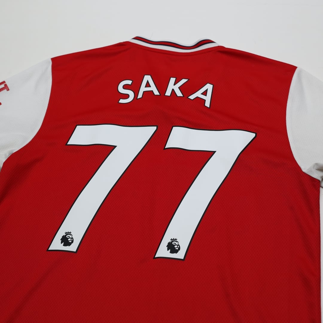 2019/20 SAKA #77 Arsenal Adidas Home Football Shirt (M)