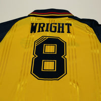 2019/20 Wright #8 Arsenal Retro adidas Icon Long Sleeve Away Football Shirt (M)