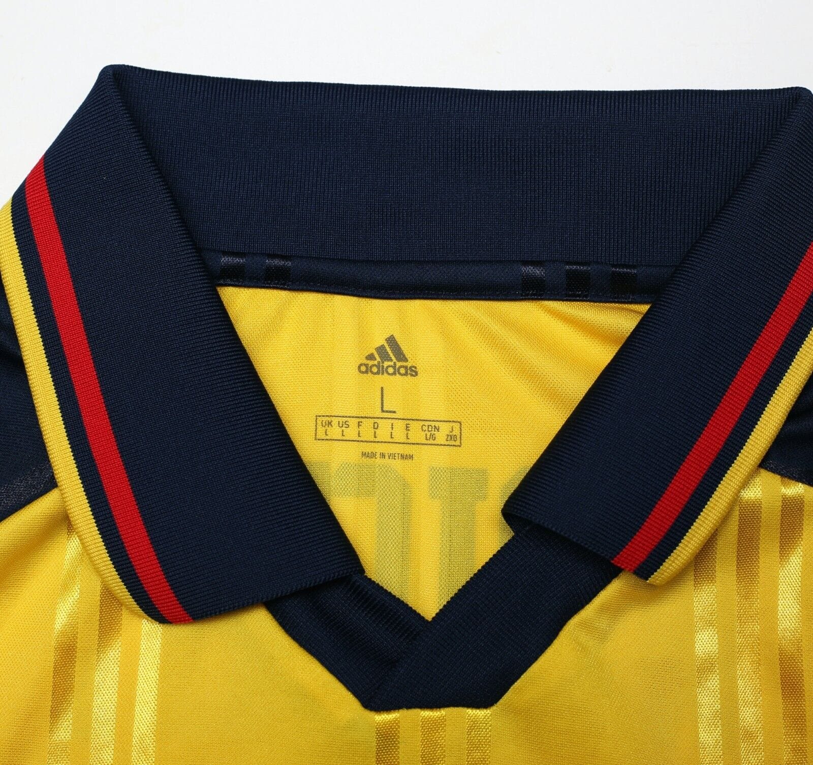 2019/20 WRIGHT #8 Arsenal Retro adidas Originals L/S Away Football Shirt (L)