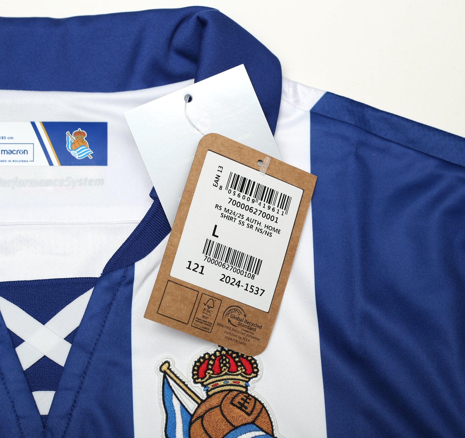 2024/25 Real Sociedad Macron home shirt | New | All sizes