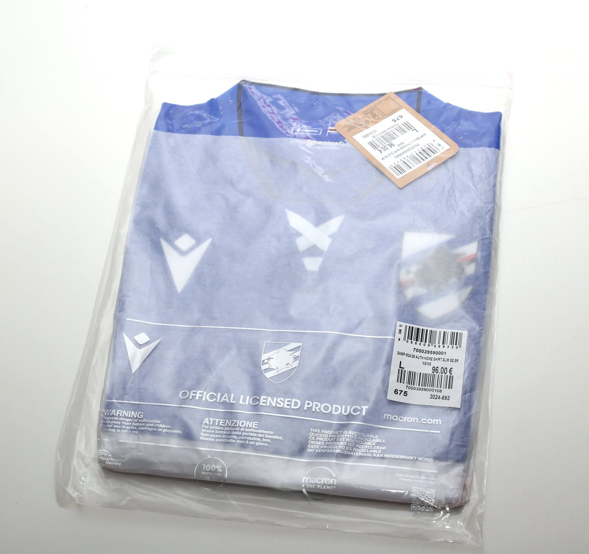 2024/25 Sampdoria home shirt New | Sponsor free | All sizes