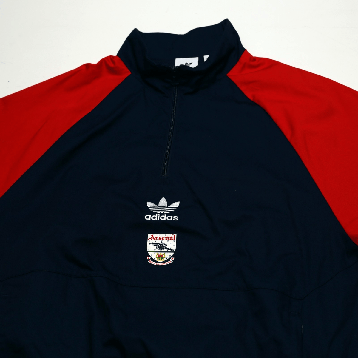 1991/93 Arsenal adidas Originals 1/4 Zip Football Track Top Jacket (L) Drill Top