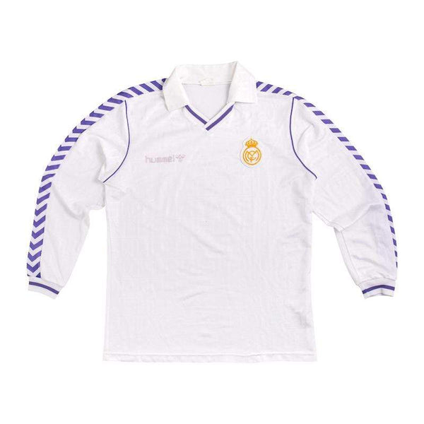 トップス 80s hummel REAL MADRID game shirt 1989-90 Real Madrid LS Hummel XL Excellent - Football Shirt