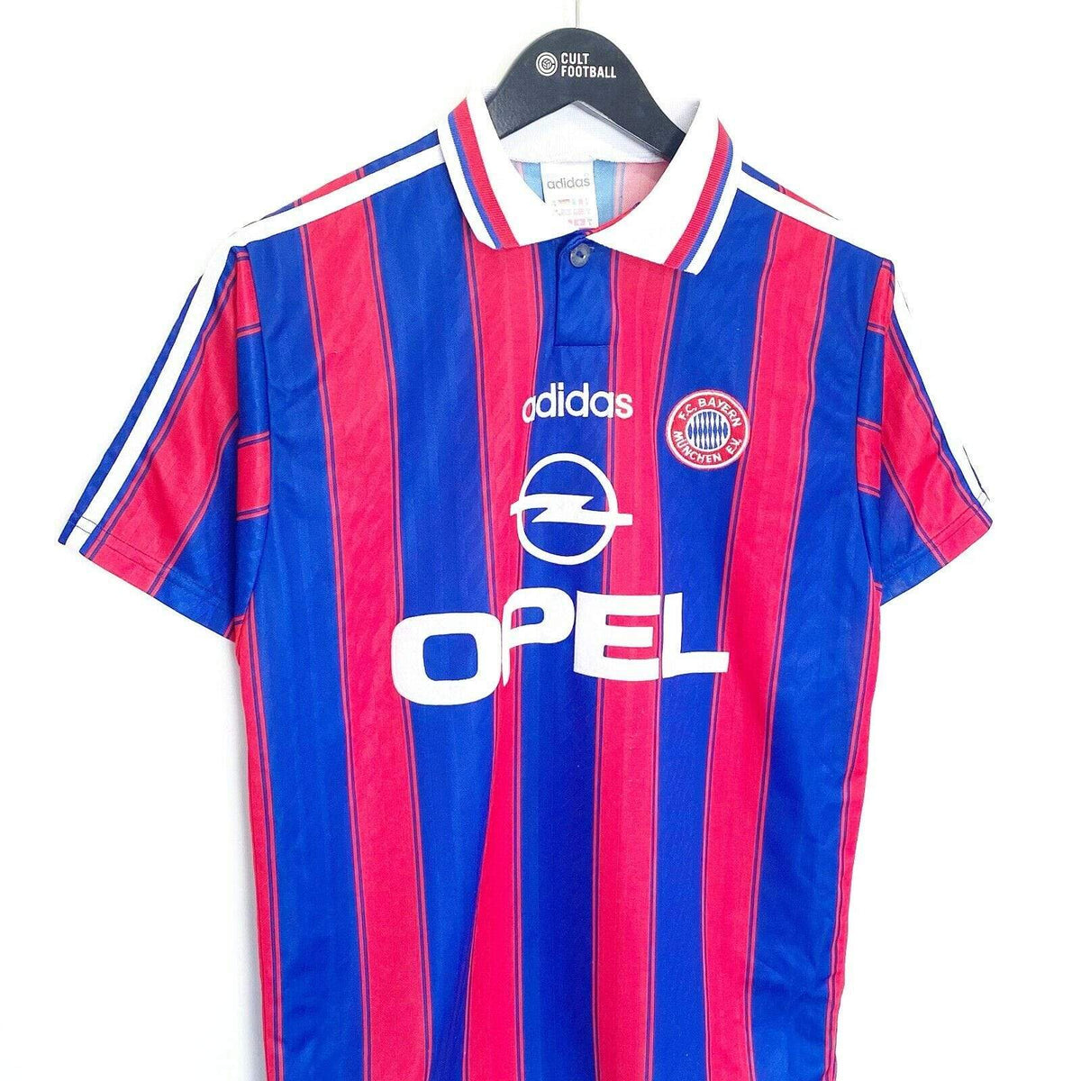 Cult Football 1995/97 SCHOLL #7 Bayern Munich Vintage Adidas Home Football Shirt (S) Germany