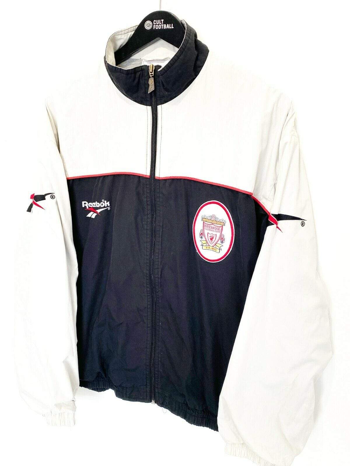 Liverpool 1996/97 LIVERPOOL Vintage Reebok Football Track Top Jacket (L) Fowler McManaman