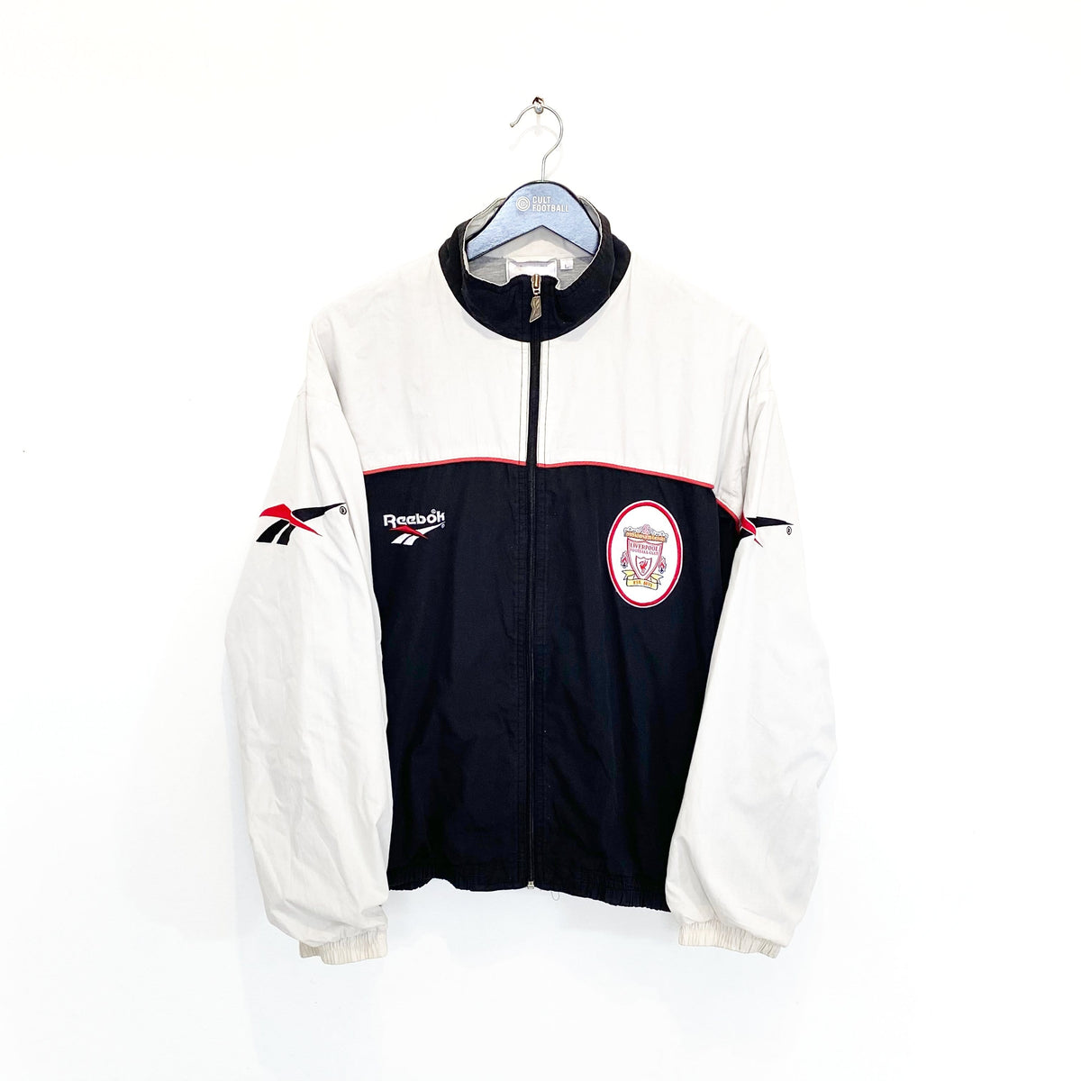 Liverpool 1996/97 LIVERPOOL Vintage Reebok Football Track Top Jacket (L) Fowler McManaman