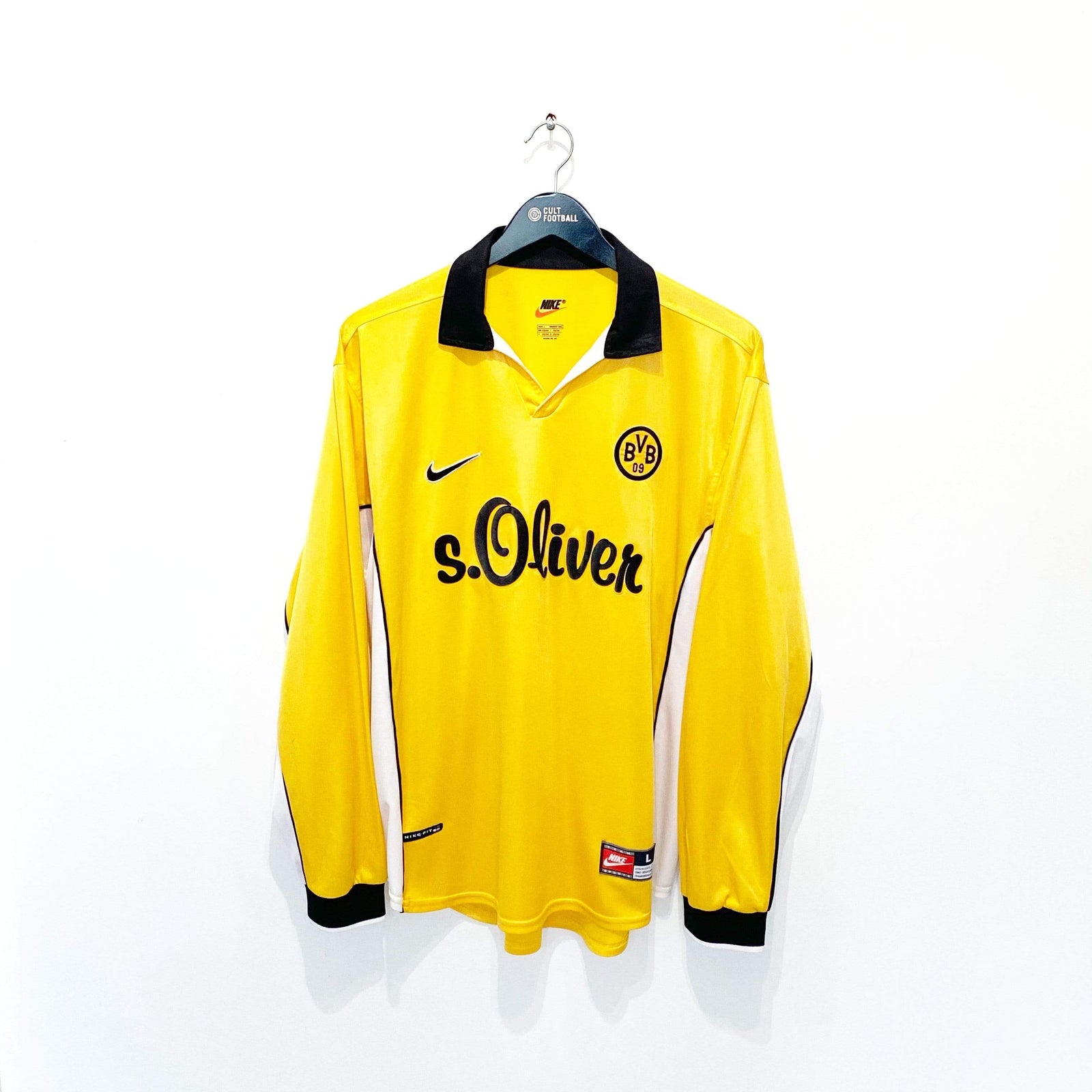 Borussia Dortmund 1998/99 BORUSSIA DORTMUND Vintage Nike LS Home Football Shirt Jersey (L)