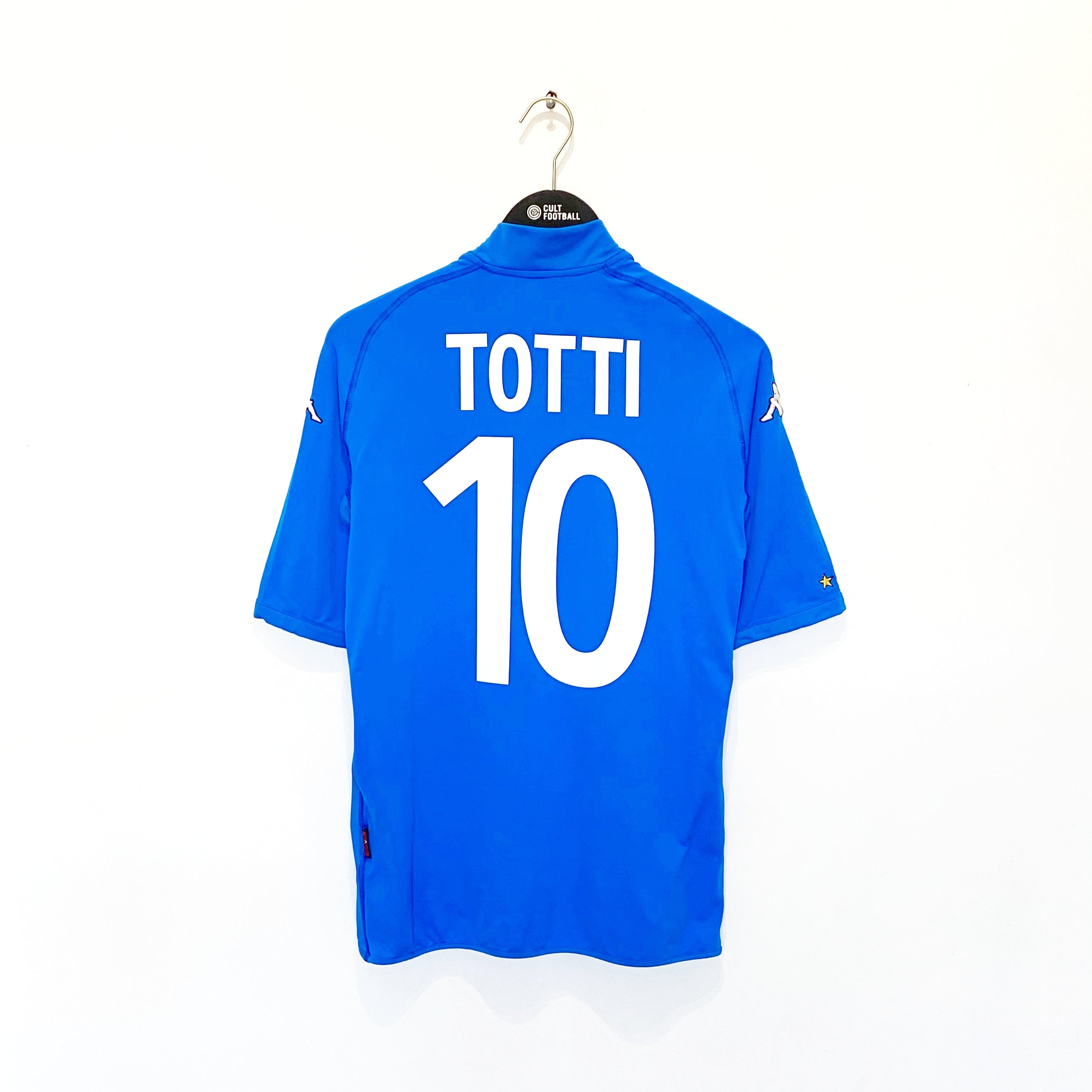 Italy 2002 TOTTI #10 Italy Vintage Kappa Home Football Shirt Jersey (M/L) AS Roma