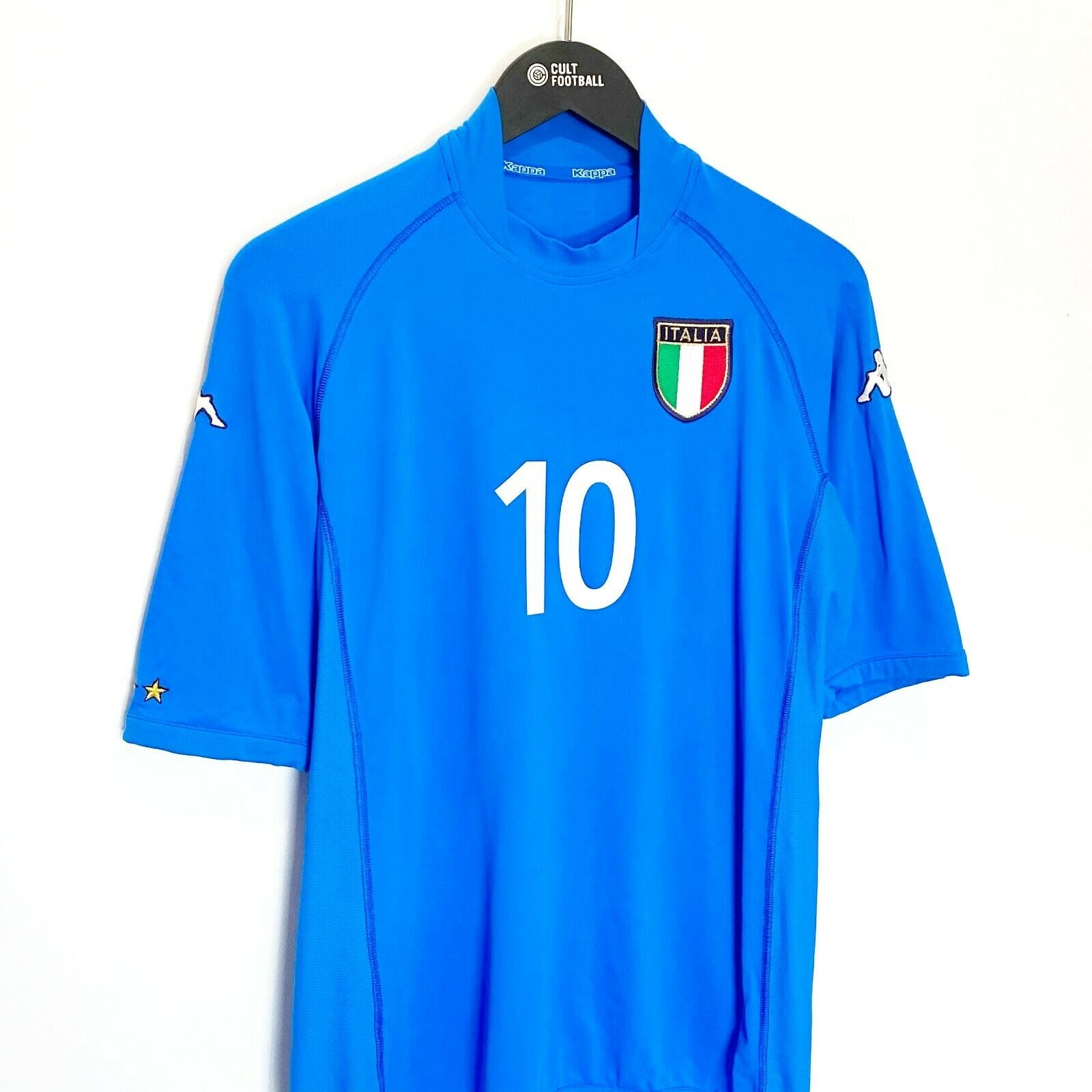 Italy 2002 TOTTI #10 Italy Vintage Kappa Home Football Shirt Jersey (M/L) AS Roma
