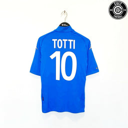 Italy 2002 TOTTI #10 Italy Vintage Kappa Home Football Shirt Jersey (M/L) AS Roma