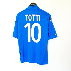 2002 TOTTI #10 Italy Vintage Kappa Home Football Shirt Jersey (M/L) AS Roma