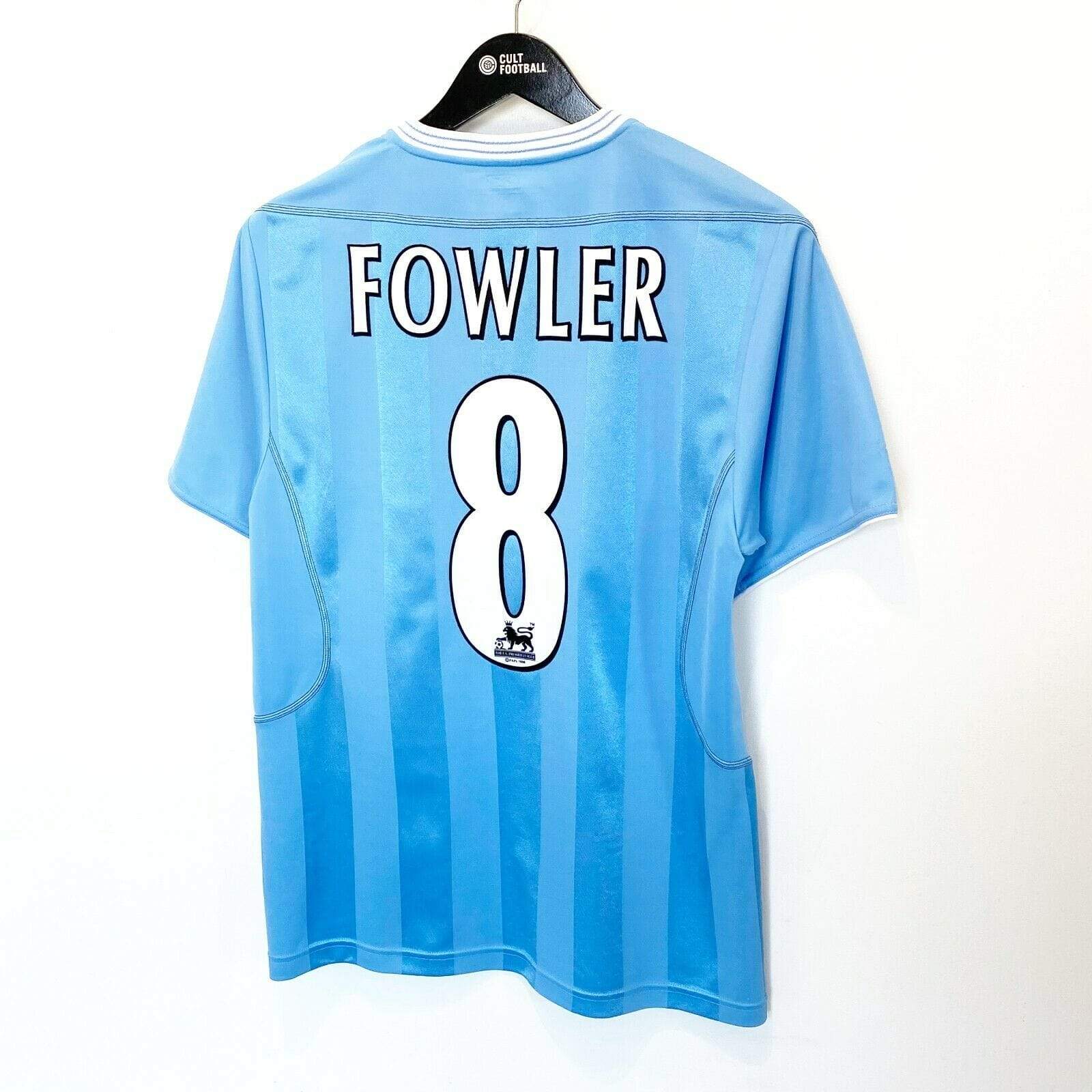 Manchester City 2003/04 FOWLER #8 Manchester City Vintage Reebok Football Shirt Jersey (S)