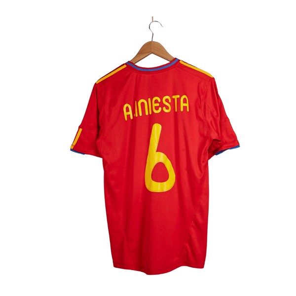 スペイン代表 A. INIESTA 6番 ユニフォーム 2010 W杯初優勝決勝 2010-11 Spain Home Shirt Iniesta #6 (Excellent) M - Football Shirt