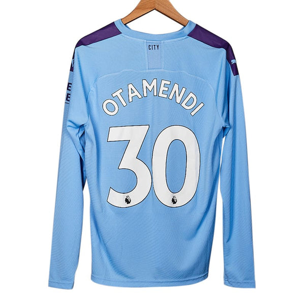 Manchester City No30 Otamendi Home Long Sleeves Soccer Club Jersey