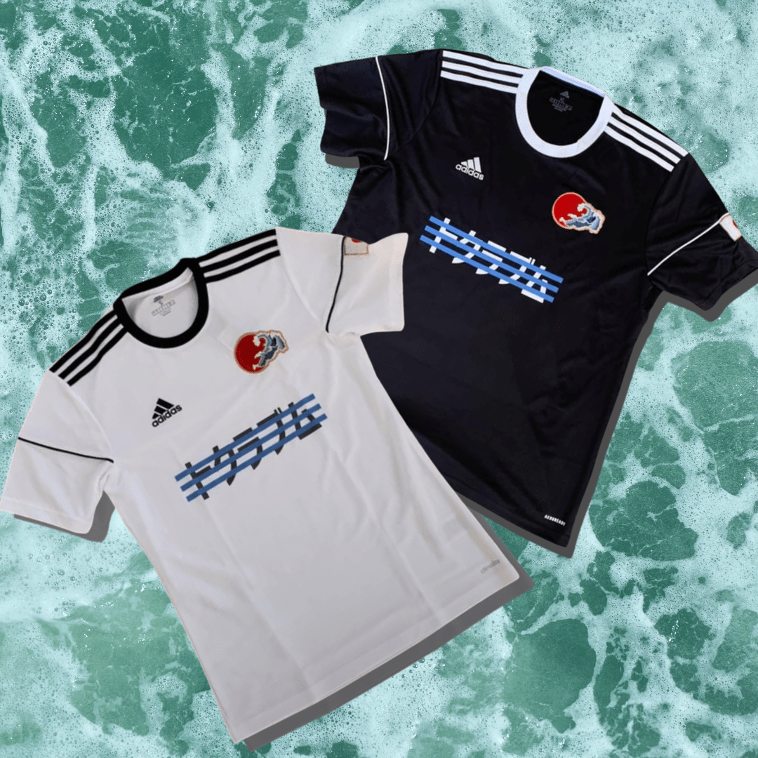 TheConceptClub 3 stripe kanji sun jersey white concept football shirt