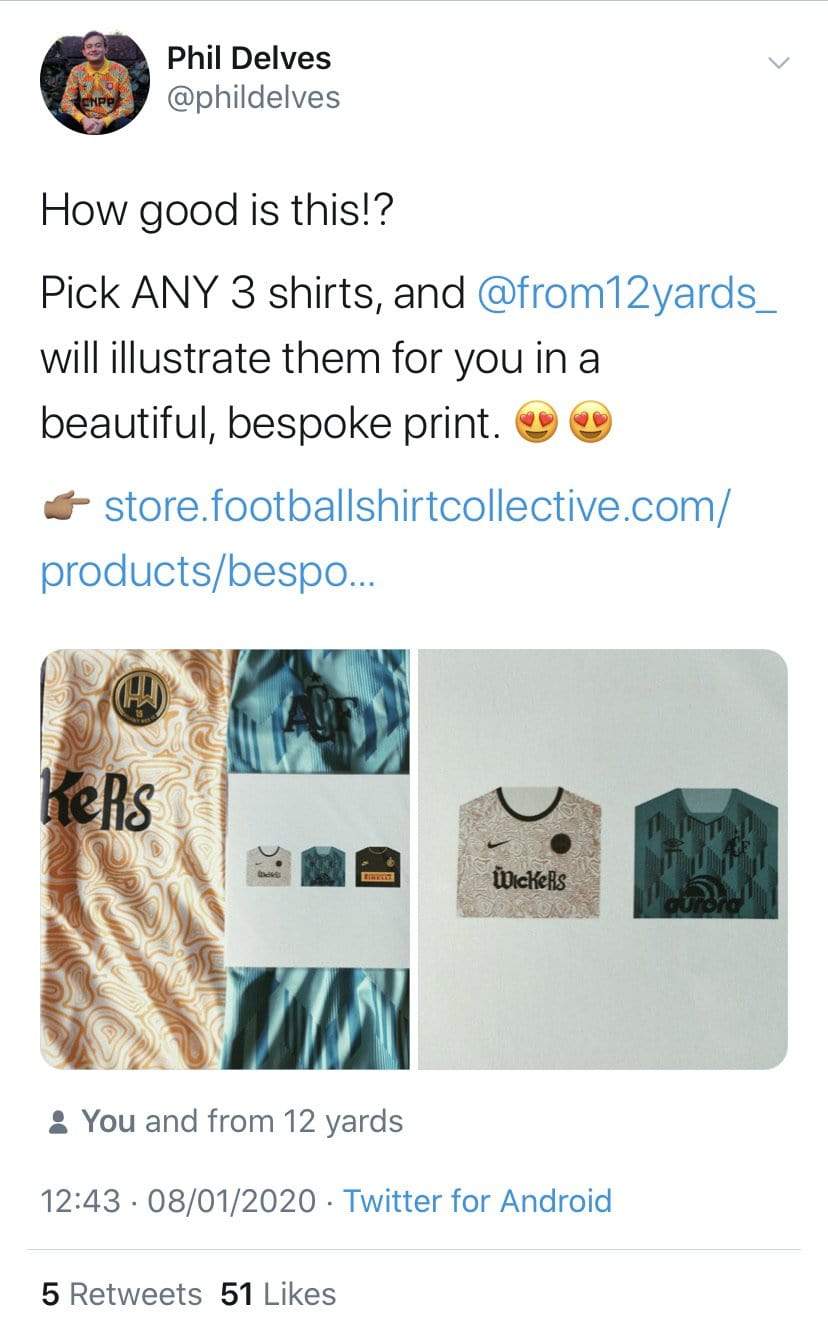 Bespoke football shirt print - Football Shirt Collective