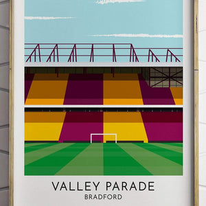 Bradford City - Valley Parade - Contemporary Stadium Print - Football Shirt Collective