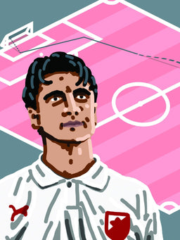 Darko Pancev, Red Star Belgrade A3 print - Football Shirt Collective