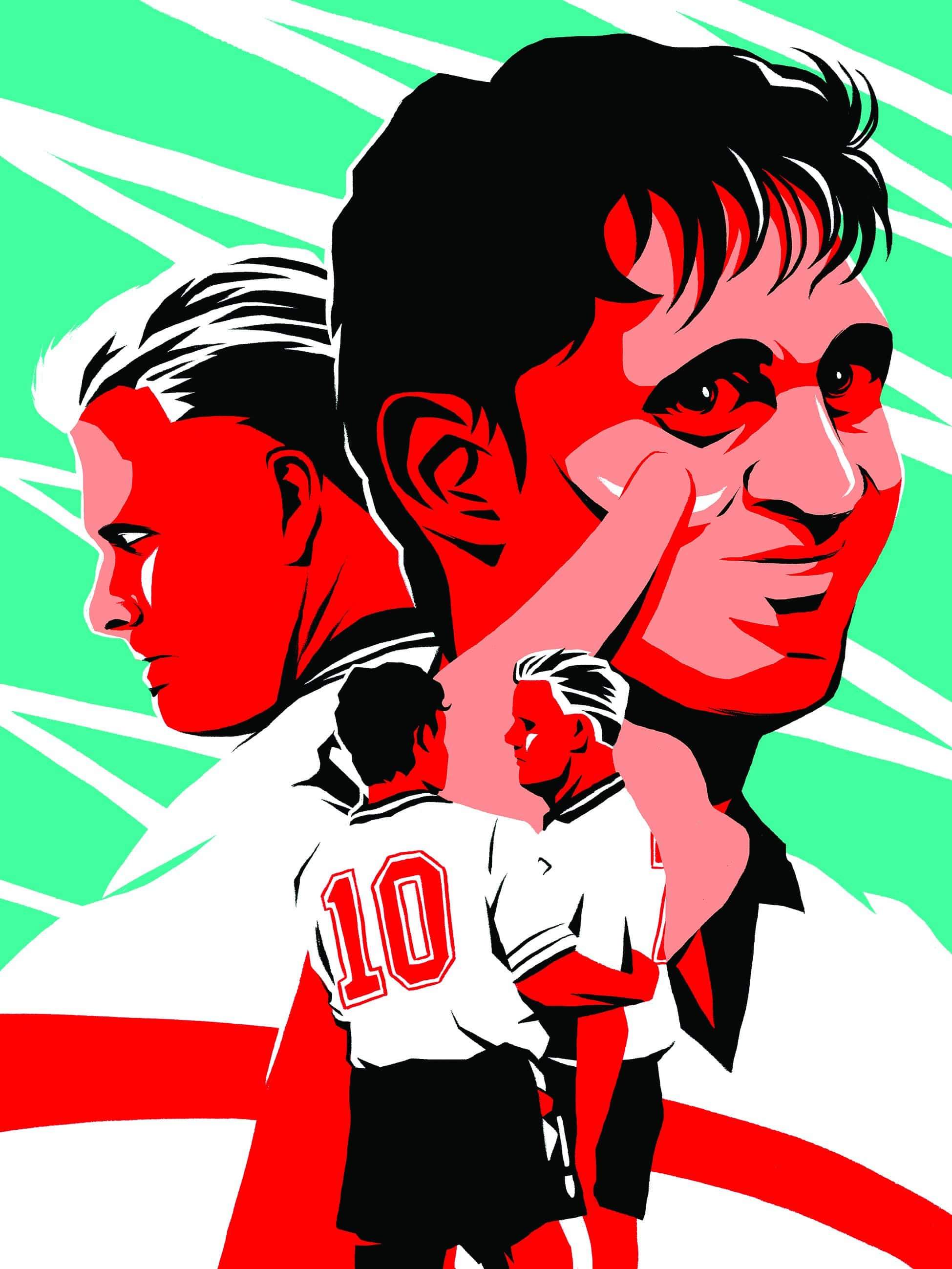 Gazza Gary Lineker Italia 90 England A3 Print Football Shirt Collective gazza-gary-lineker-italia-90-england-a3-print-football-shirt-collective
