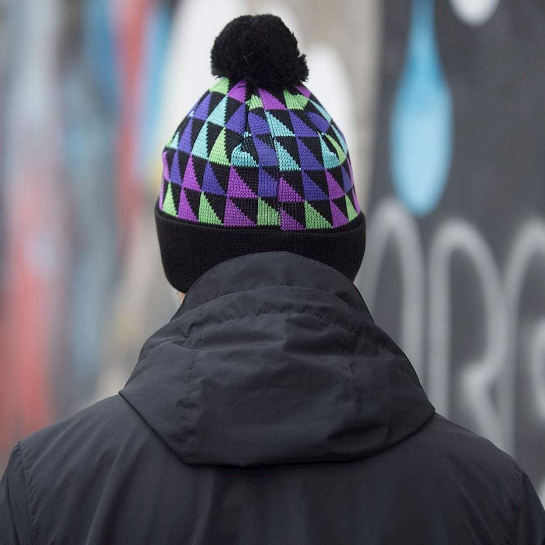 HIguita Bobble Hat | Black Purple Green - Football Shirt Collective