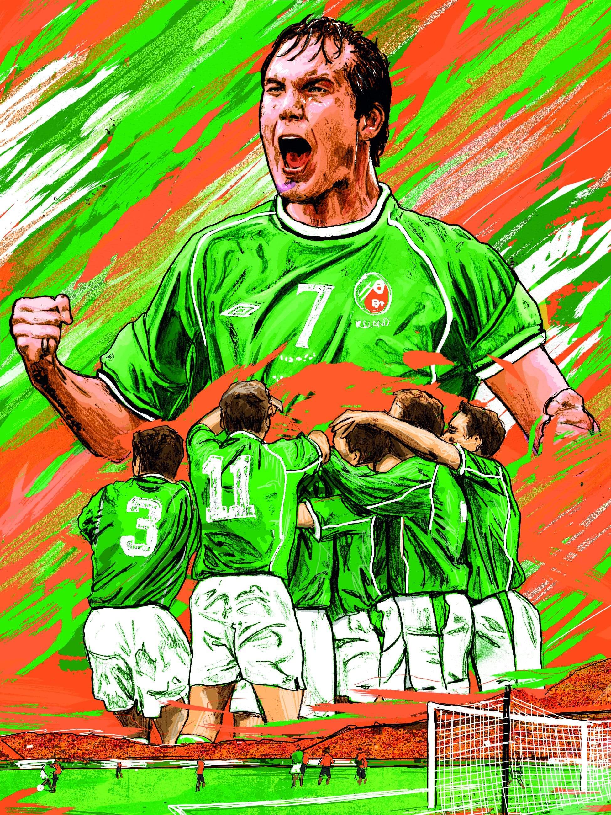 Jason McAteer x Ireland A3 print - Football Shirt Collective