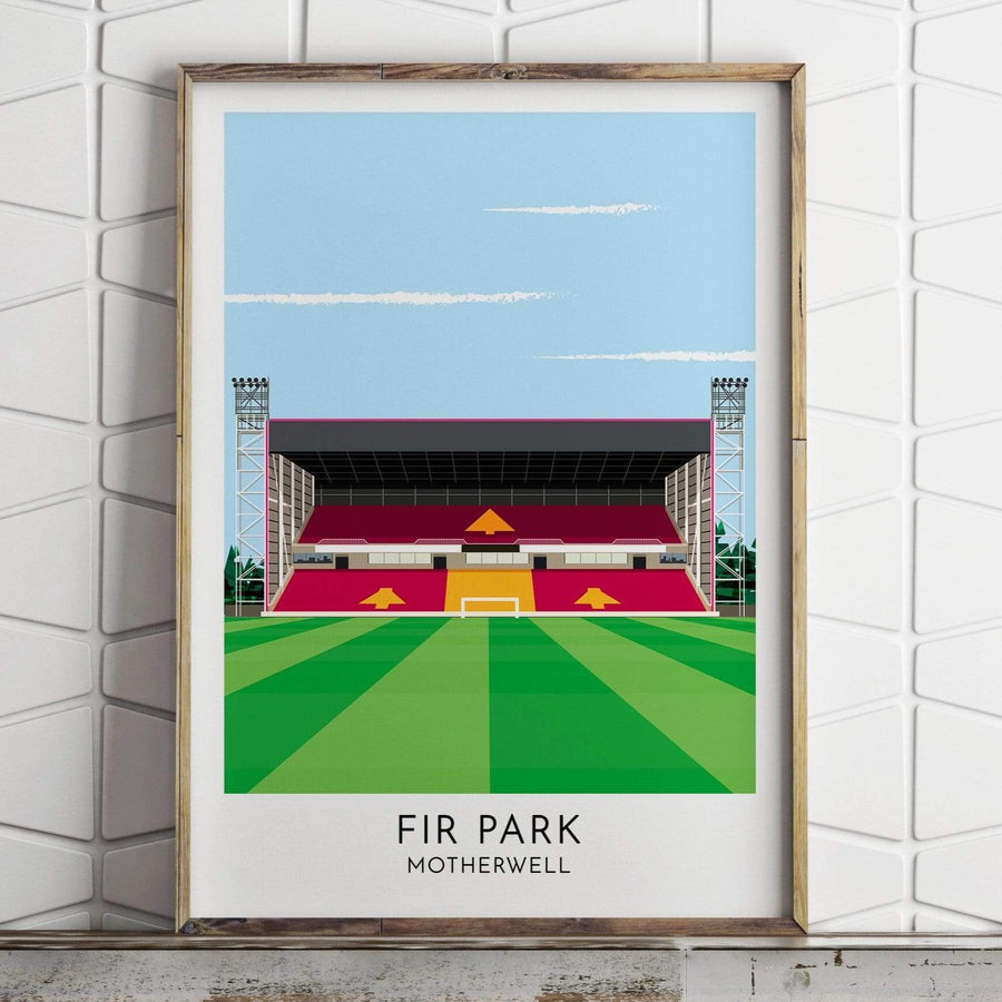 Turf Football Art Motherwell - Fir Park - Contemporary Stadium Print