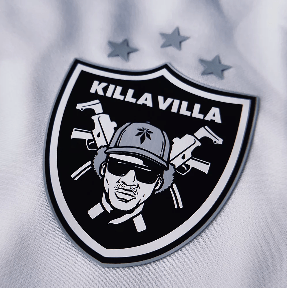 Killa Villa NWA football shirt white long sleeve
