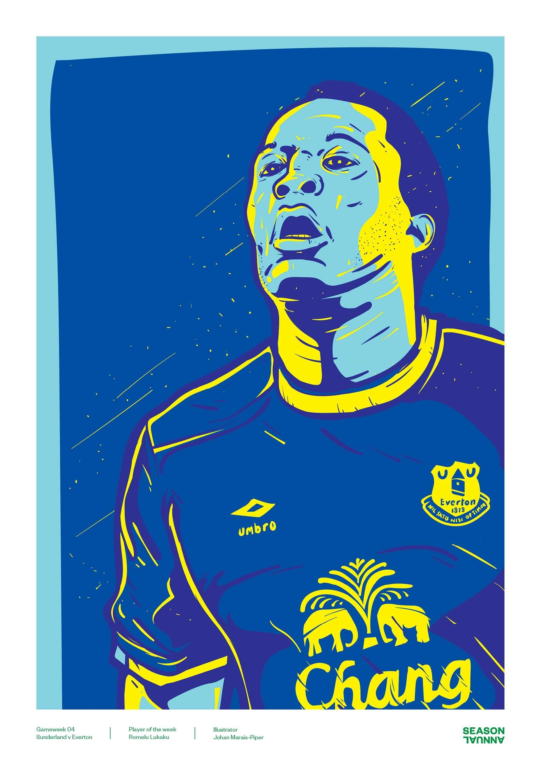 Romelu Lukaku Everton Poster: POTW Gameweek 04 - Football Shirt Collective