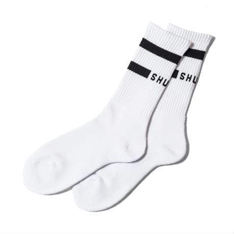 SHUKYU MAGAZINE × CITY BOYS FC “SHUKYU” SOCKS / WHT × BLK - Football Shirt Collective