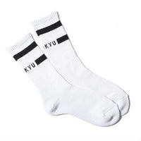 SHUKYU MAGAZINE × CITY BOYS FC “SHUKYU” SOCKS / WHT × BLK - Football Shirt Collective