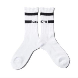 SHUKYU MAGAZINE × CITY BOYS FC “SHUKYU” SOCKS / WHT × BLK - Football Shirt Collective