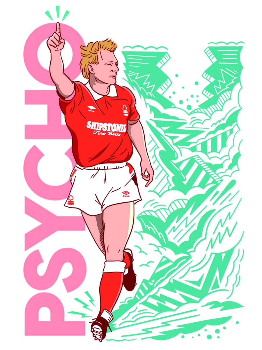 Stuart Pearce x Nottingham Forest A3 print - Football Shirt Collective