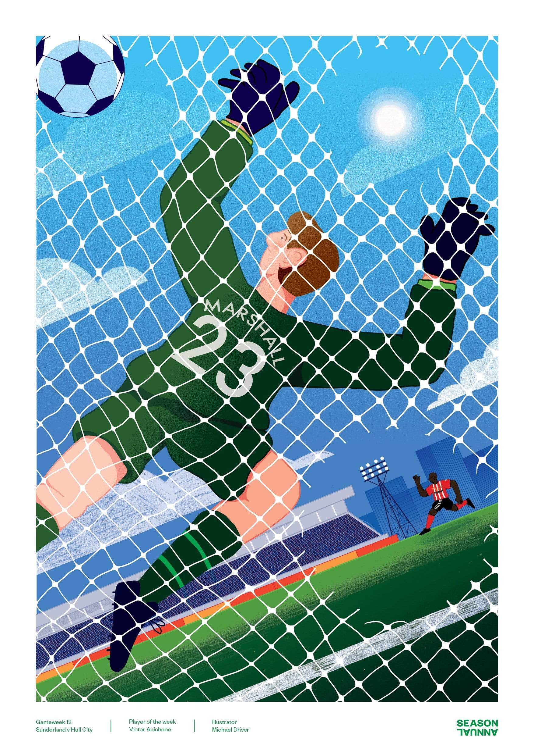 Victor Anichebe Sunderland poster - Football Shirt Collective